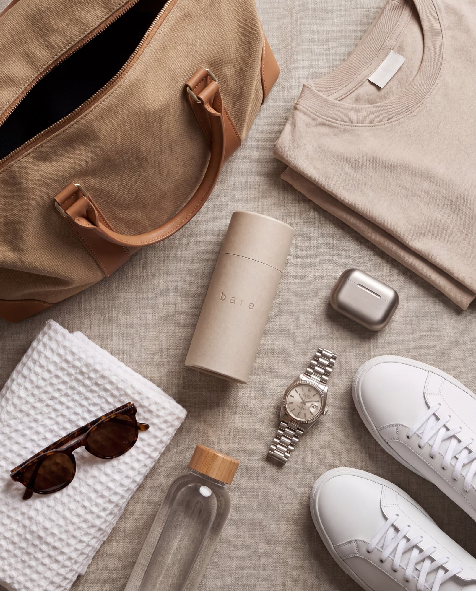 Bare deodorant with travel essentials